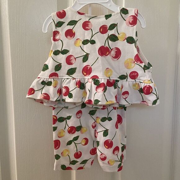 Agabang Cherry 2 Piece Ruffle Top and Pants Set Baby Girls Size 12 Months NWT - Picture 6 of 8